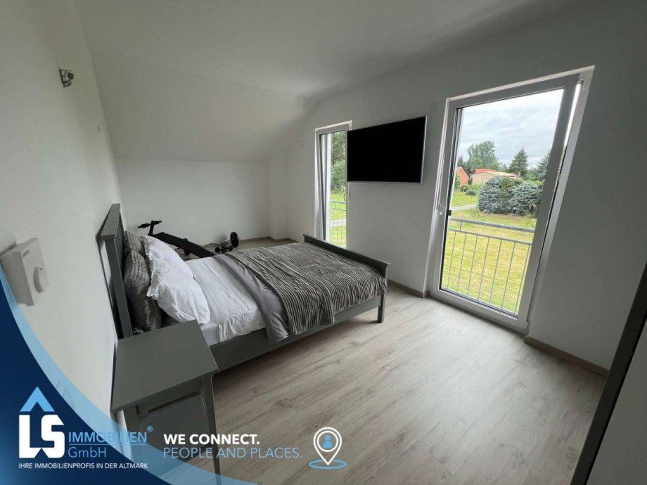 Schlafzimmer Seitenansicht Einfamilienhaus Wahrenberg OT Aland