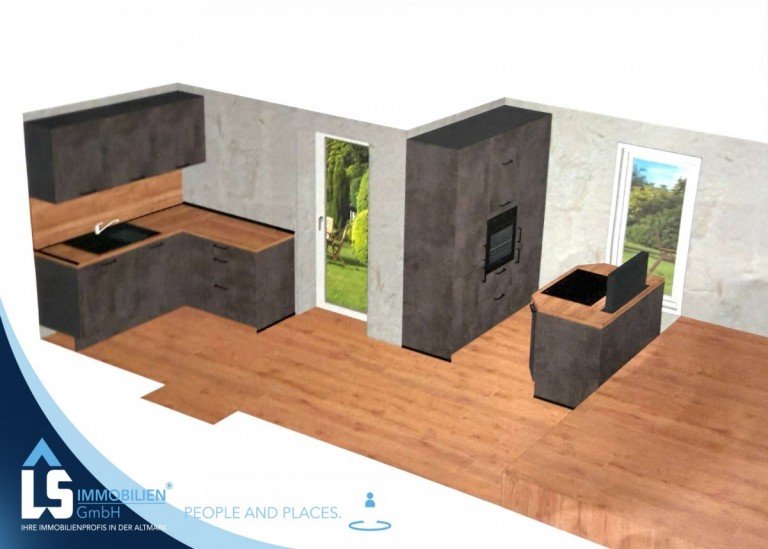 Einauk�che Goldbeck Loft-Studio-Atelier Loftwohnung mit Hauscharakter, Garten & Carport in Goldbeck
