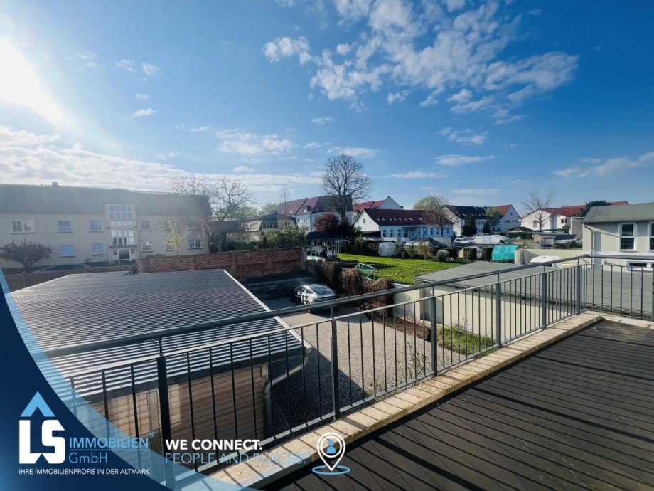 Blick vom Balkon Etagenwohnung Perleberg