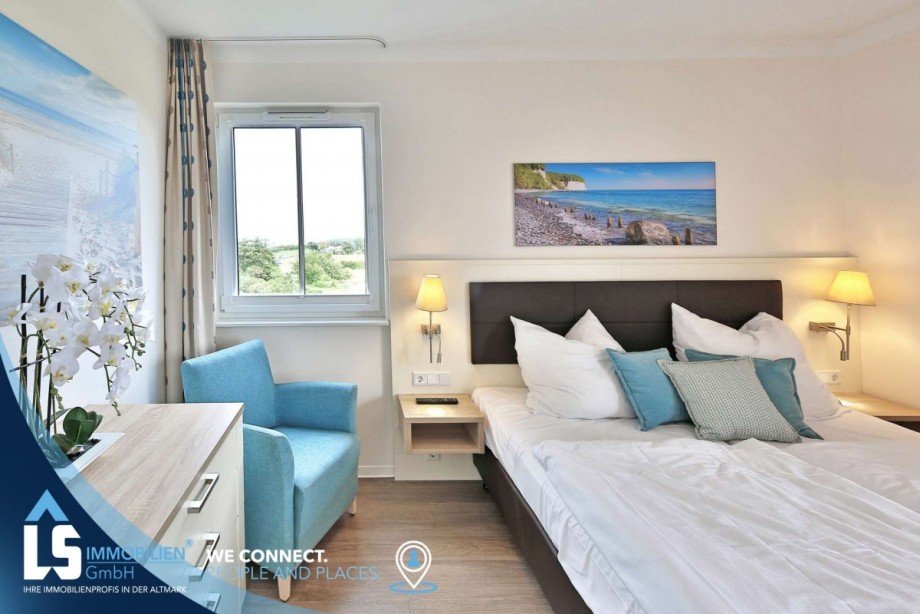 Schlafzimmerfenster mit Meerblick Etagenwohnung B�rgerende-Rethwisch