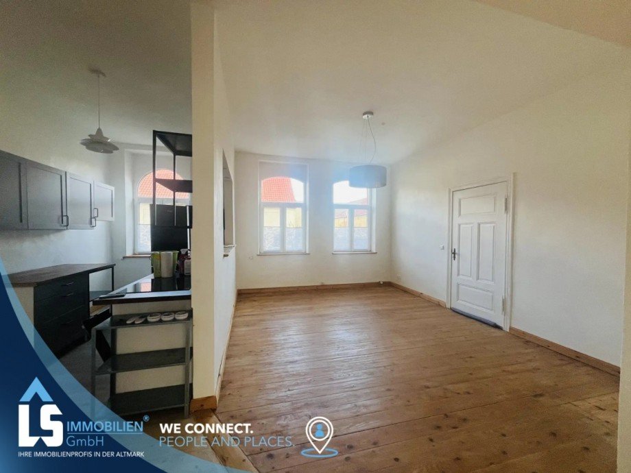 Wohnbereich mit K�che Erdgeschosswohnung Kremkau