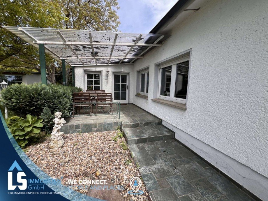 Terrasse/ Eingang Bungalow Eichstedt (Altmark)