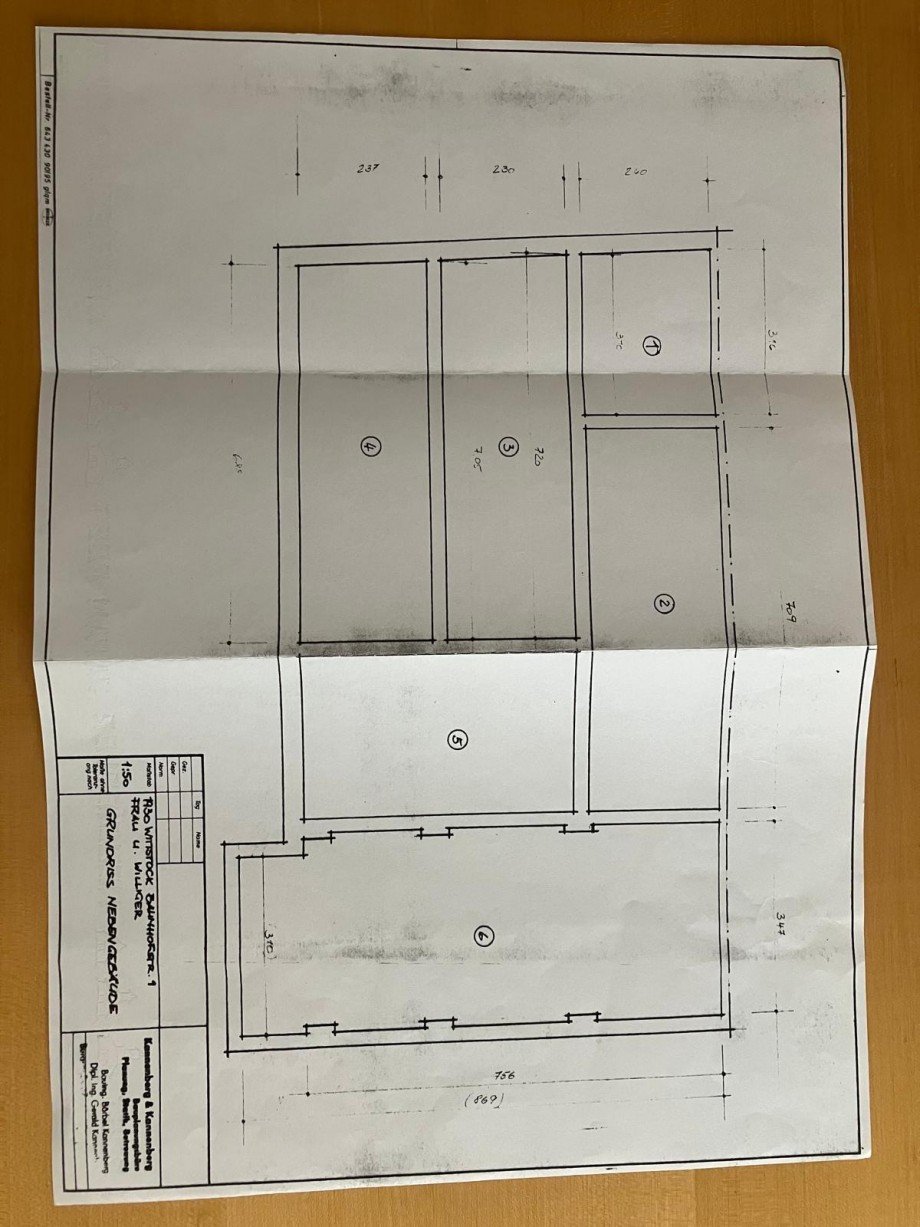 Grundriss Nebengeb�ude Mehrfamilienhaus Wittstock/Dosse