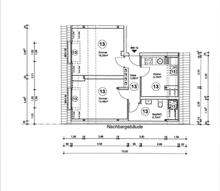 Grundriss Dachgeschosswohnung Wittenberge