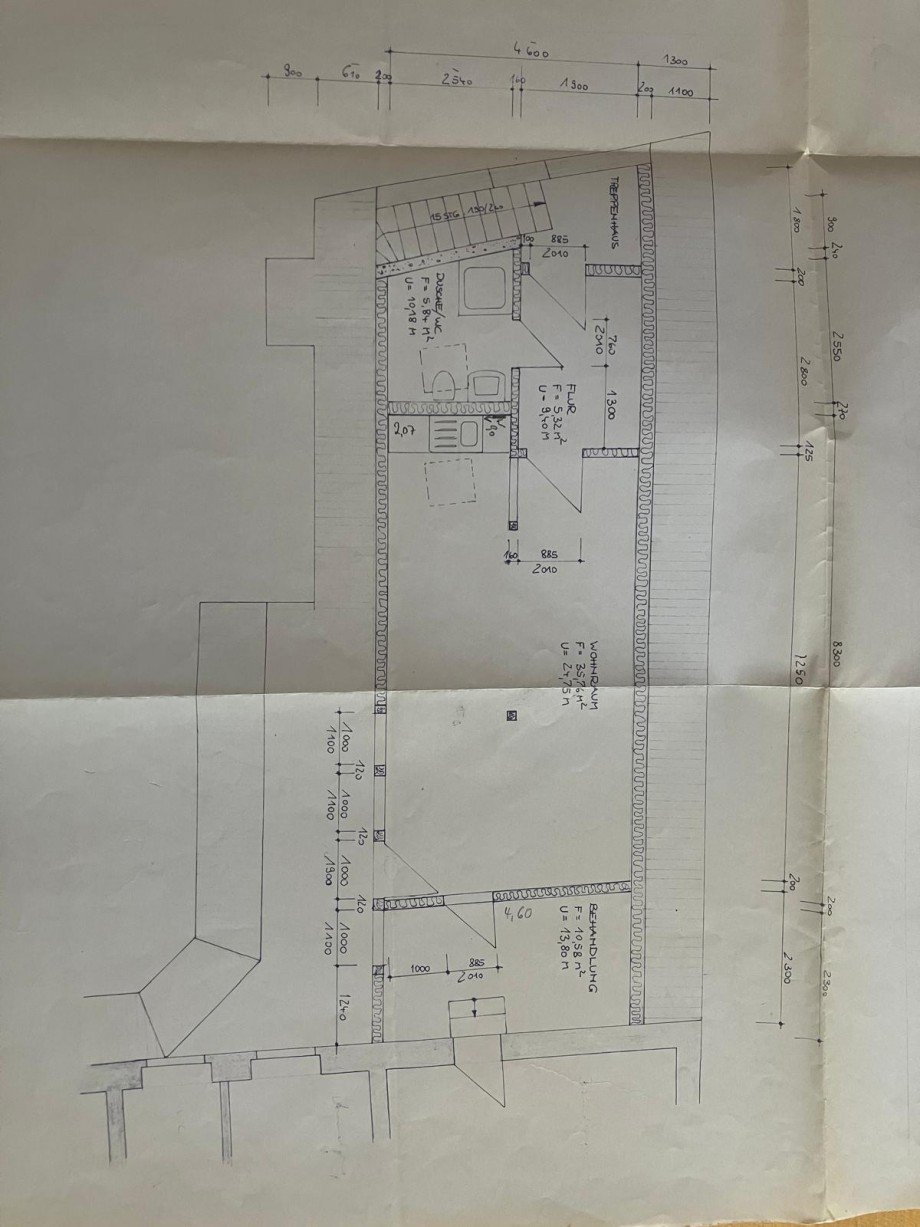 Grundriss G�stewohnung im 1. OG Mehrfamilienhaus Wittstock/Dosse