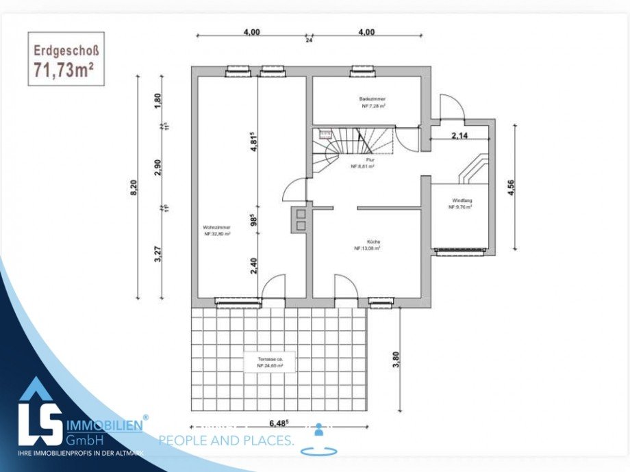 Grundriss EG Doppelhaush�lfte Stendal