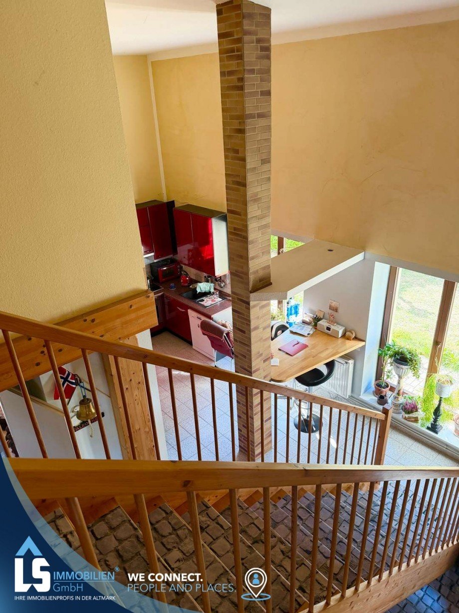 WG 1 Blick nach unten Mehrfamilienhaus Havelberg