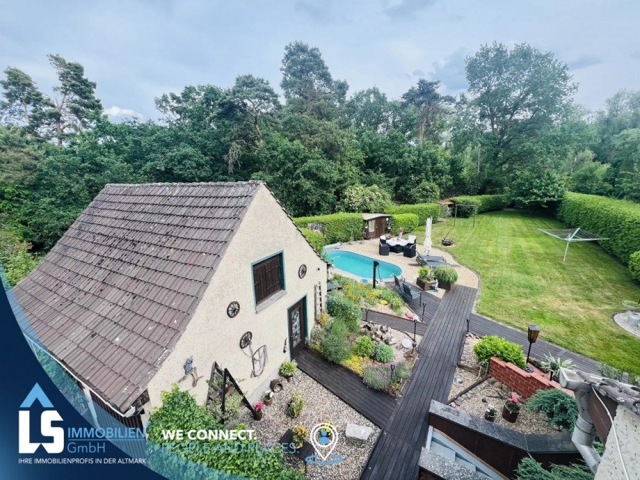 Aussicht vom Balkon Doppelhaush�lfte Stendal