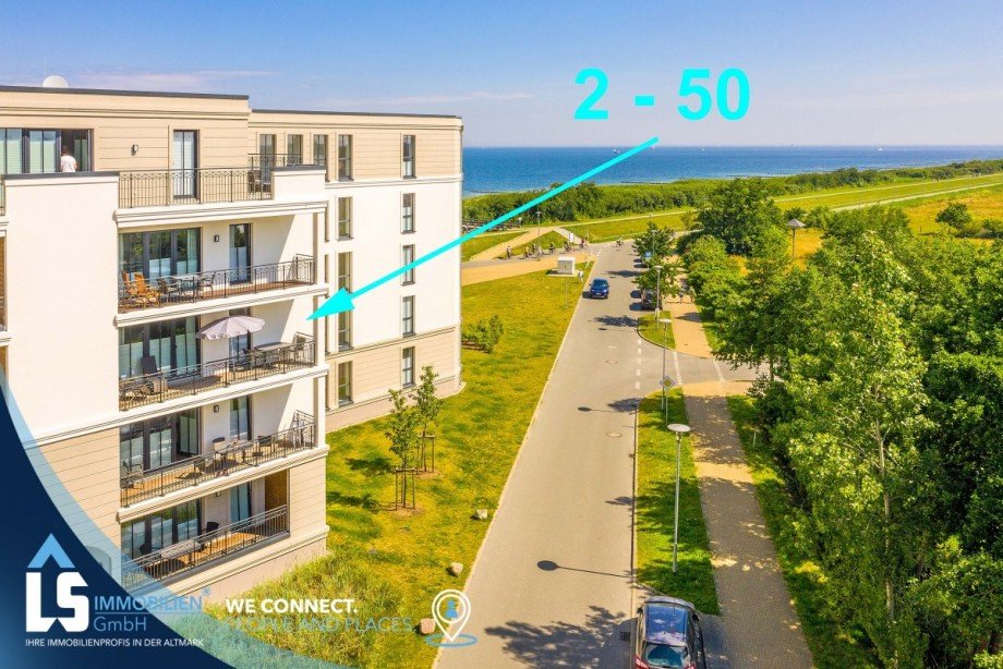 Au�enansicht vom Balkon, wo sie einen seitlichen Meerblick auf die Ostsee haben Etagenwohnung B�rgerende-Rethwisch