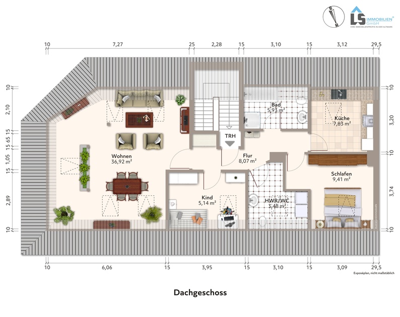 Grundriss DG Mehrfamilienhaus Tangerh�tte