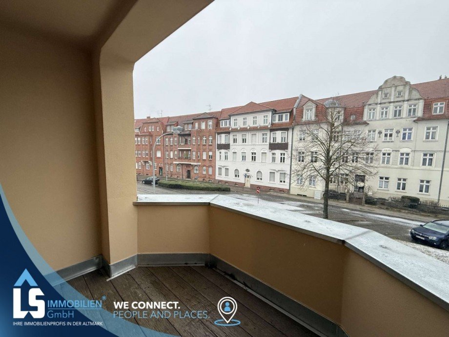 Ausblick vom Balkon Maisonettewohnung Stendal