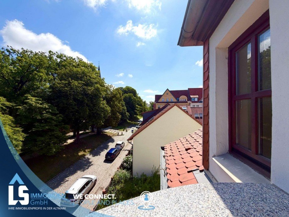 Blick vom Balkon Maisonettewohnung Stendal