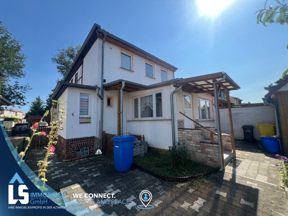 R�ckansicht Doppelhaush�lfte Quedlinburg