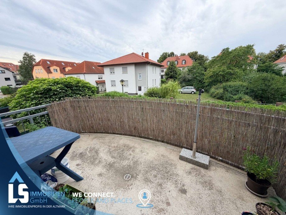 Blick vom Balkon Etagenwohnung Stendal