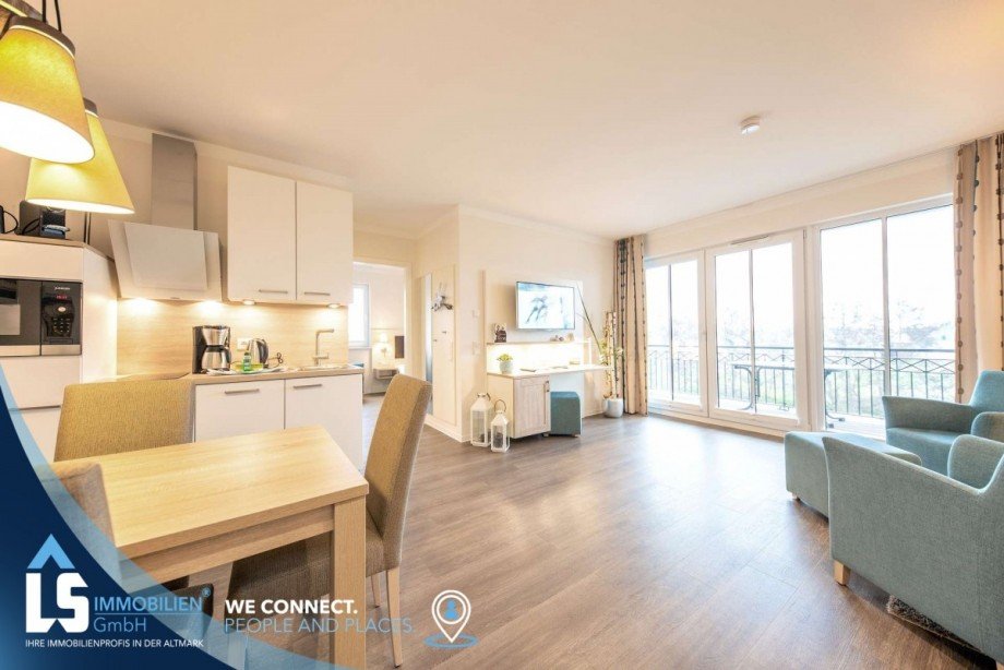 Wohnzimmer mit Essbereich Etagenwohnung B�rgerende-Rethwisch